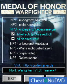 Medal of Honor: Warfighter  +7 v1.0 {dR.oLLe}