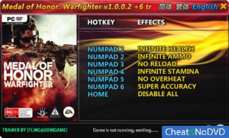 Medal of Honor: Warfighter  +6 v1.0.0.2 {FLiNG}