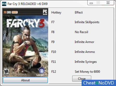 Far Cry 3  +6 v1.01 DX9 {gir489}