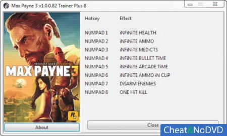 Max Payne 3  +8 v1.0.0.82 {Retro}