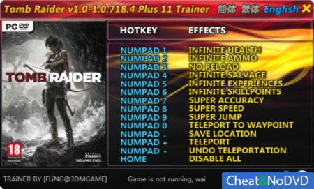 Tomb Raider  +9 v1.0.718.4 {FLiNG}