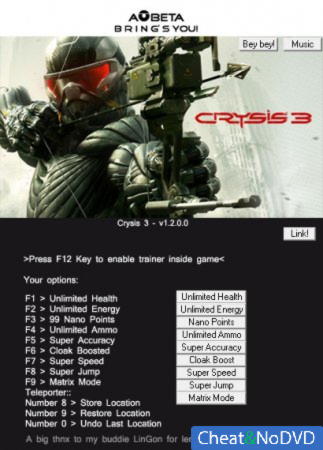 Crysis 3  +11 v1.2.0.0 {AOBETA}