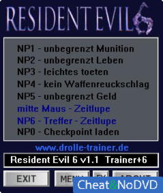 Resident Evil 6  +6 v1.0 - 1.1 {dR.oLLe}