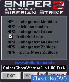 Sniper: Ghost Warrior 2  +6 v1.06 {dR.oLLe}