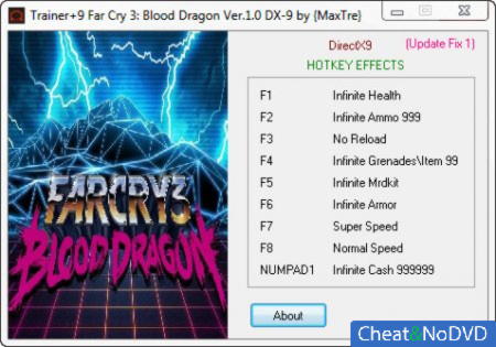 Far Cry 3: Blood Dragon  +9 v1.0 DX 9/DX 11 {MaxTre}