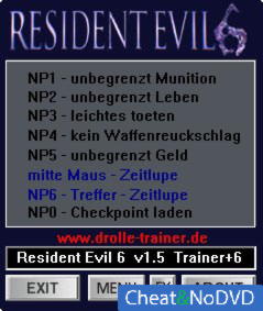 Resident Evil 6  +6 v1.5 {dR.oLLe}