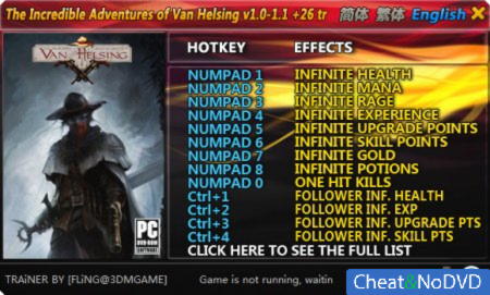 The Incredible Adventures of Van Helsing  +26 v1.0 Up1 {FLiNG} 