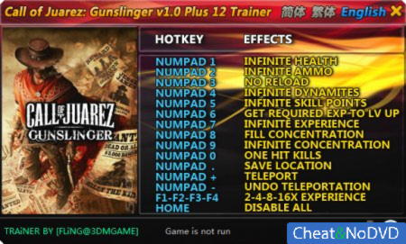 Call of Juarez: Gunslinger  +12 v1.0 {FLiNG}