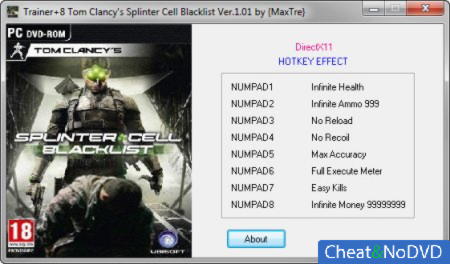 Tom Clancy's Splinter Cell: Blacklist  +8 v1.01 {MaxTre}