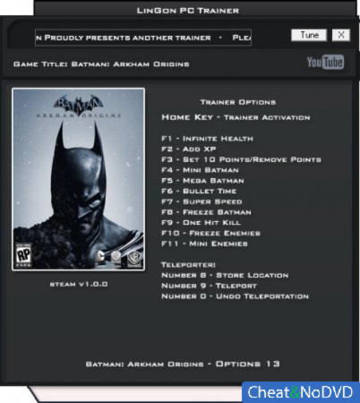 Batman: Arkham Origins  +13 v1.0 {LinGon}