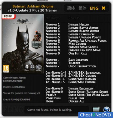 Batman: Arkham Origins  +20 v1.0 Up1 {FLiNG}