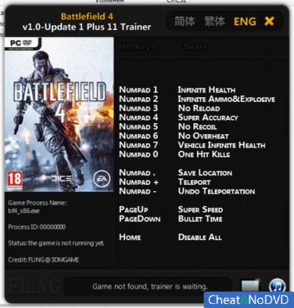 Battlefield 4  +11 v1.0 Up1 {FLiNG}