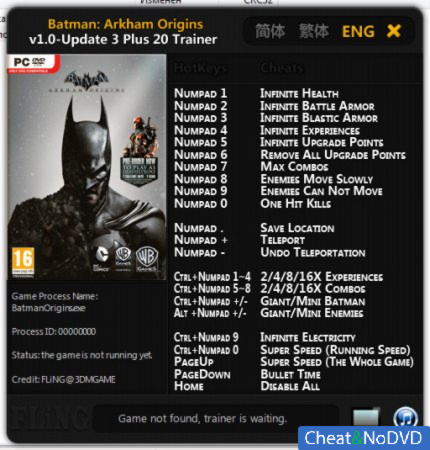 Batman: Arkham Origins  +20 v1.0 Up3 {FLiNG}