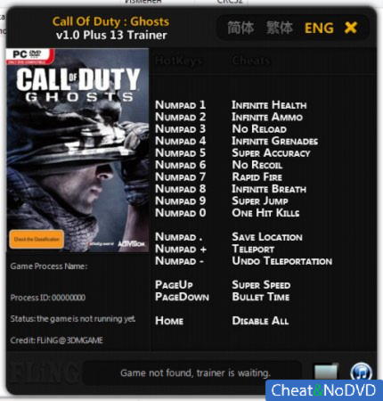 Call of Duty: Ghosts  +13 v1.0 {FLiNG}