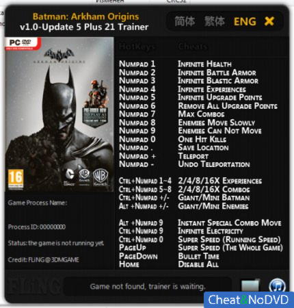 Batman: Arkham Origins  +21 v1.0 Up5 {FLiNG}