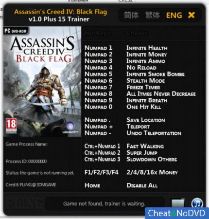 Assassin's Creed 4: Black Flag  +15 v1.0 {FLiNG}