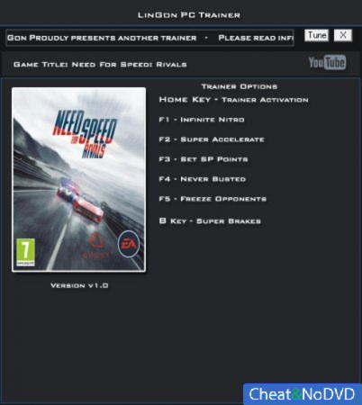 Need for Speed Rivals  +6 v1.0 {LinGon}