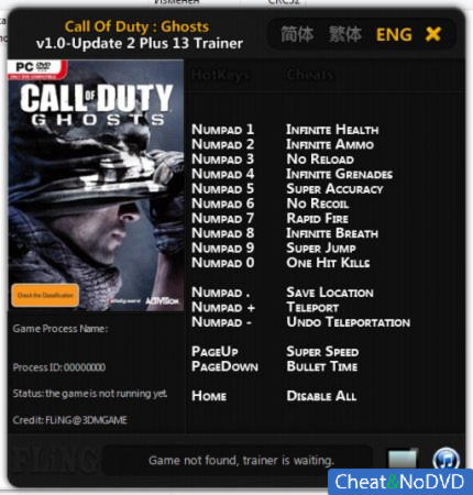 Call of Duty: Ghosts  +13 v1.0 Up2 {FLiNG}