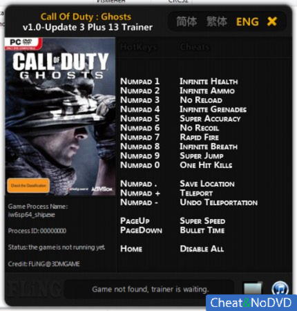 Call of Duty: Ghosts  +13 v1.0 Up3 {FLiNG}