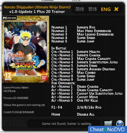 Naruto Shippuden: Ultimate Ninja Storm 3  +20 v1.0 Up1 {FLiNG}