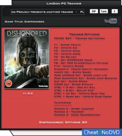 Dishonored  +20 v1.5 Up5 {LinGon}