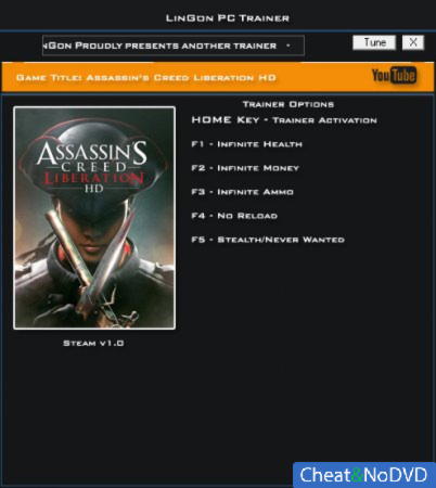 Assassin's Creed: Liberation HD  +5 v1.0 {LinGon}