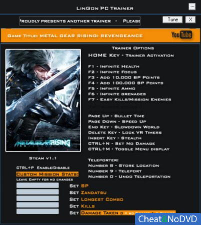 Metal Gear Rising: Revengeance  +21 v1.1 {LinGon}