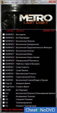 Metro: Last Light  +20 v1.0.0.14] {Aleksander D}