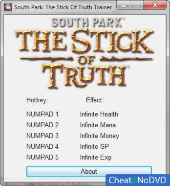 South Park the Stick of Truth Trainer. Читы на South Park. South Park the Stick of Truth читы. South Park.the Stick of Truth.v 1.0.1361 + 2 DLC.(новый диск).(2014).REPACK.