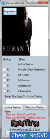 Hitman: Absolution  +4 v1.0.447.0 {MrAntiFun}