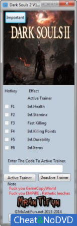 Dark Souls 2  +6 v1.01 {MrAntiFun}