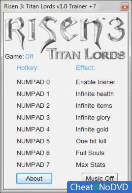 Risen 3: Titan Lords  +7 v1.0 {GRIZZLY}