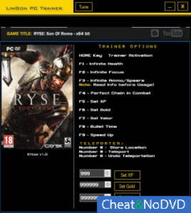 Ryse: Son Of Rome  Trainer +11 v1.0 {LinGon}