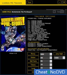 Borderlands: The Pre-Sequel  Trainer +19 v1.0 {LinGon}