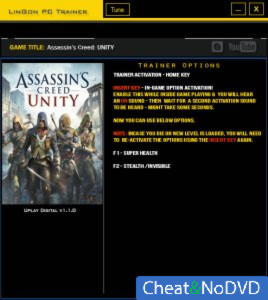 Assassin's Creed: Unity  Trainer +2 v1.1.0 {LinGon}