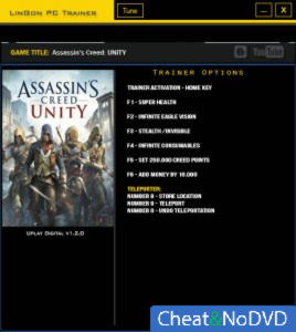 Assassin's Creed: Unity  Trainer +8 v1.2.0 {LinGon}