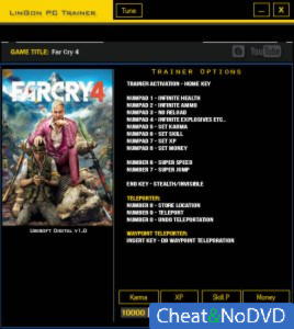 Far Cry 4  Trainer +14 v1.01 {LinGon}