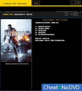 Battlefield 4  Trainer +7 Update November 2014: 64 Bit {LinGon}