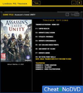 Assassin's Creed: Unity  Trainer +10 v1.3.0 {LinGon}