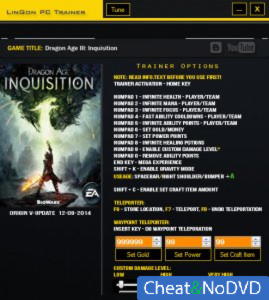 Dragon Age: Inquisition  Trainer +15 Update 09.12.2014 {LinGon}