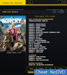 Far Cry 4  Trainer +21 v1.6.0 {LinGon}