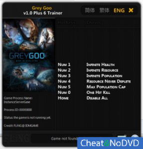 Grey Goo  Trainer +6 v1.0 {FLiNG}