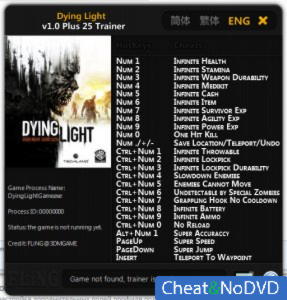 Dying Light  Trainer +25 v1.0 {FLiNG}