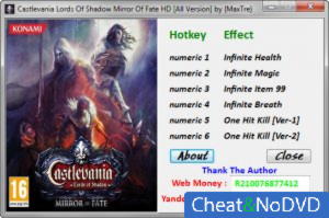 Castlevania: Lord of Shadows Mirrors of Fate  Trainer +6 All Versions {MaxTre}