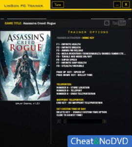 Assassins Creed: Rogue  Trainer +14 v1.01 {LinGon}