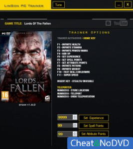 Lords of the Fallen  Trainer +14 v1.6.0 {LinGon}