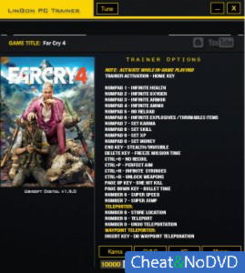 Far Cry 4  Trainer +24 v1.9.0 {LinGon}