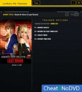 Dead or Alive 5: Last Round  Trainer +4 v1.02 {LinGon}