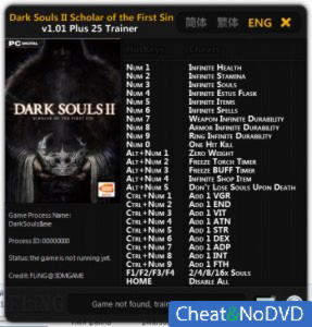 Dark Souls 2: Scholar Of The First Sin  Trainer +25 v1.01 {FLiNG}