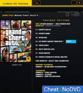 Grand Theft Auto 5  Trainer +12 GTA V 1.01 {LinGon}